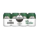 Cerveza rubia Amstel clásica pack 12 latas 33cl