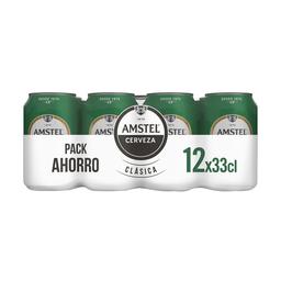 AMSTEL CLÁSICA Cervezas pack de 12 latas de 33 cl