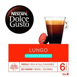 Café lungo descaffeinato dolce gusto, caja 16 cápsulas