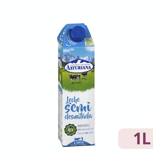 Leche semidesnatada asturiana, brik 1 litro