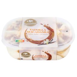 Helado de vainilla y macadamia con salsa de caramelo Carrefour Sensation 900 ml