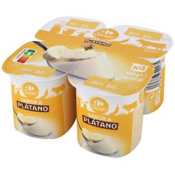 Yogur sabor plátano Carrefour Classic' pack de 4 unidades de 125 g