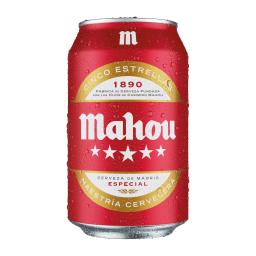 Cerveza rubia especial Mahou 5 Estrellas lata 33cl