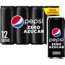 Refresco de cola sin azúcar pepsi max, pack 12x33 cl