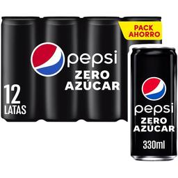 Refresco de cola sin azúcar pepsi max, pack 12x33 cl