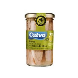 CALVO Atún claro en aceite de oliva en filetes frasco de 163 g