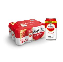 Cerveza Amstel pack de 12 latas de 33 cl