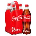 Refresco de cola regular coca cola, pack 4x50 cl