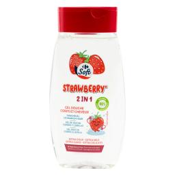 Gel de ducha cuerpo y cabello de fresa Soft Carrefour 250 ml