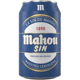 Cerveza sin alcohol mahou, lata 33 cl
