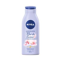 NIVEA Aceite en loción corporal flor de cerezo y aceite de jojoba,  para pieles normales y secas 400 ml