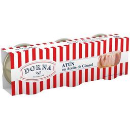 Atún en aceite de girasol dorna, pack 3x80 g