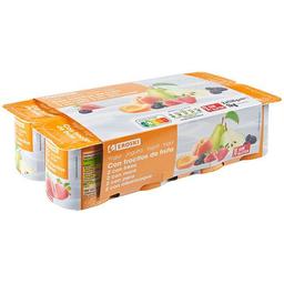 Yogur con fresas-albaricoque-pera-mora eroski, pack 8x125 g