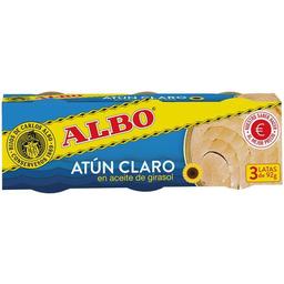 Atún claro en aceite de girasol albo, pack 3x92 g