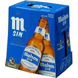 Cerveza sin alcohol mahou, pack botellín 6x25 cl