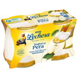 LA LECHERA Yogur natural con pera, elaborado con ingredientes 100% naturales 2 x 125 g