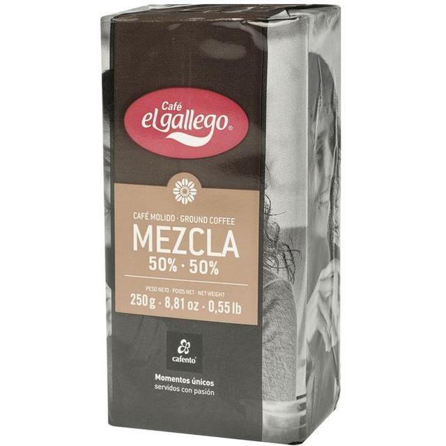 Café molido mezcla 50/50 el gallego, paquete 250 g