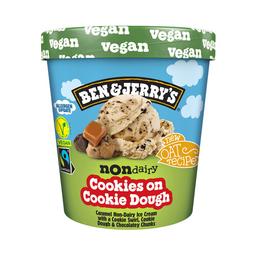 BEN & JERRY'S Cookie dough Tarrina de helado vegano de caramelo con masa de galletas y trozos de chocolate 465 ml