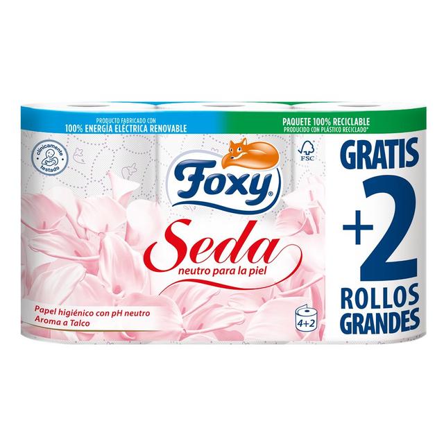 Papel higiénico FOXY seda 3 capas 4+2 rollos