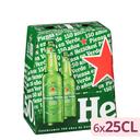 Cerveza holandesa HEINEKEN pack 6x25 cl