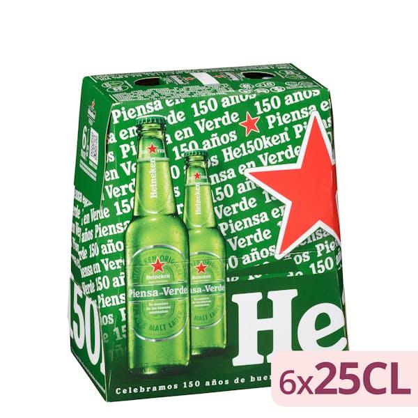 Cerveza holandesa HEINEKEN pack 6x25 cl