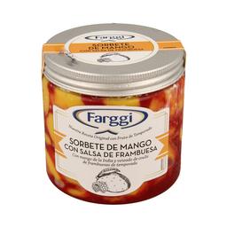 FARGGI Tarrina de sorbete de mango con salsa se frambuesa 450 ml