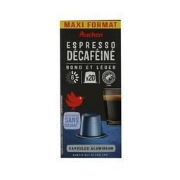 PRODUCTO ALCAMPO Café en cápsulas espresso descafeinado I6, 20 uds