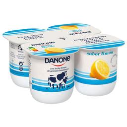 DANONE Yogur con sabor a limón, elaborado con leche fresca de vaca 4 x 120 g