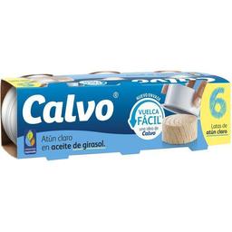 Atún claro en aceite de girasol calvo, pack 6x65 g