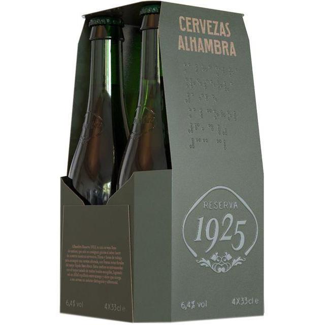 Cerveza reserva 1925 alhambra, pack botellín 4x33 cl