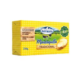 Mantequilla tradicional sin sal Central Lechera Asturiana sin colorantes 250 g