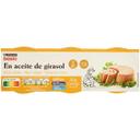 Atún claro en aceite vegetal eroski basic, pack 3x70 g