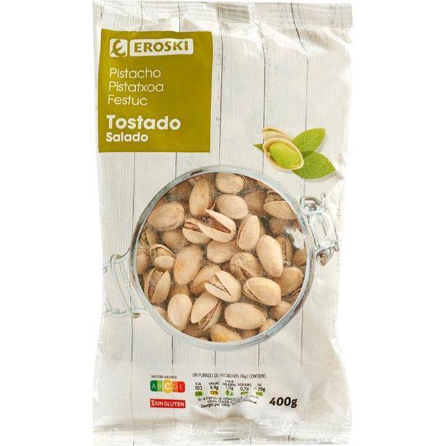 Pistachos tostados-salados eroski, bolsa 400 g