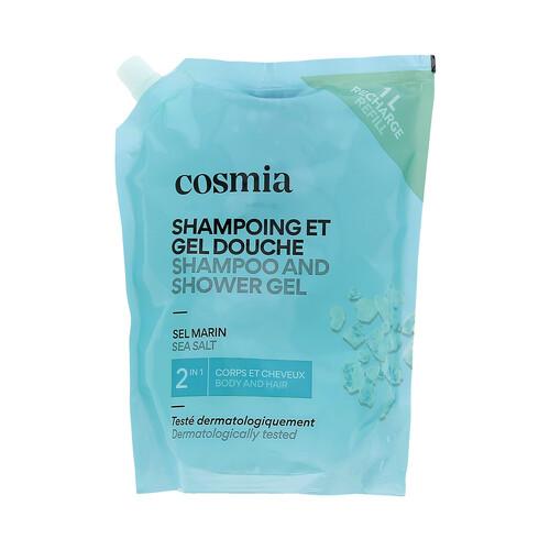 COSMIA recarga de champú y gel de ducha (cuerpo y cabello) con sal marina 1 l