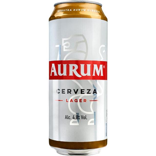 Cerveza aurum, lata 50 cl