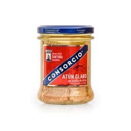 Atún claro CONSORCIO en aceite de oliva frasco 195 g pn