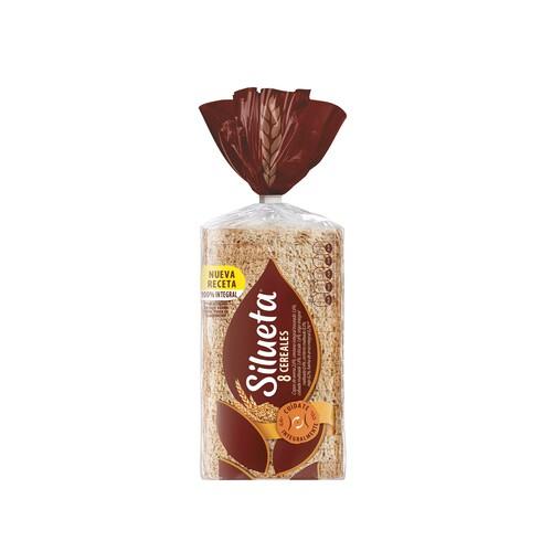 SILUETA Pan de molde integral (8 cereales) sin corteza 450 g