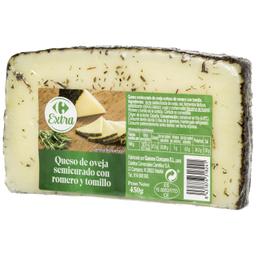 Queso de oveja semicurado con romero y tomillo Carrefour Extra 450 g