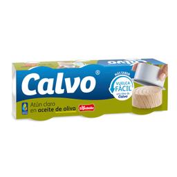 Atún claro en aceite de oliva Calvo pack de 3 unidades de 52 g