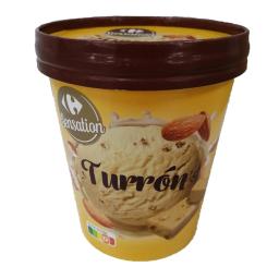 Helado de turrón y trocitos de almendra caramelizada Carrefour Sensation 350 g