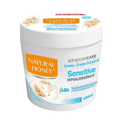 NATURAL HONEY Crema corporal hidrtante con leche de avena, para pieles sensibles y secas NATURAL HONEY Advanced care 400 ml