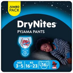 Ropa interior absorbente niño noche DryNites 3-5 años (16kg-23 kg.) 16 ud