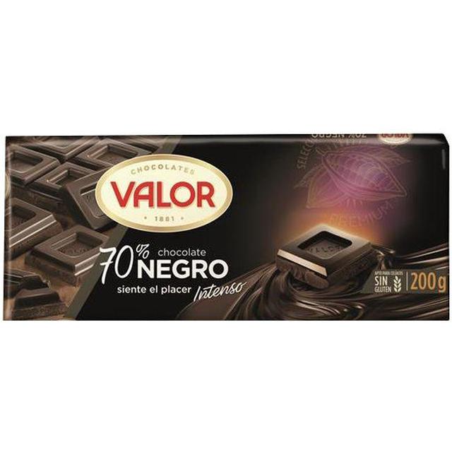 Chocolate negro 70% cacao valor, tableta 200 g