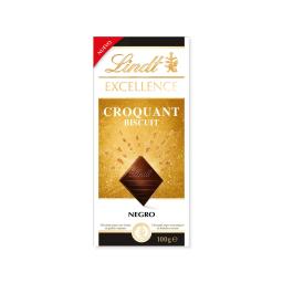 Chocolate negro crocant biscuits Lindt Excellence 100 g