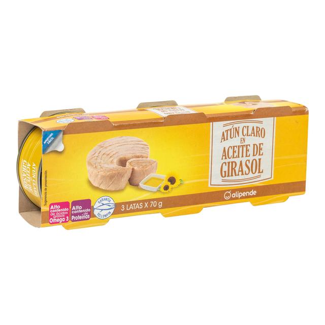 Atún claro Alipende pack 3 en aceite girasol