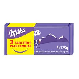 MILKA Chocolate con leche 3 uds. 375 g