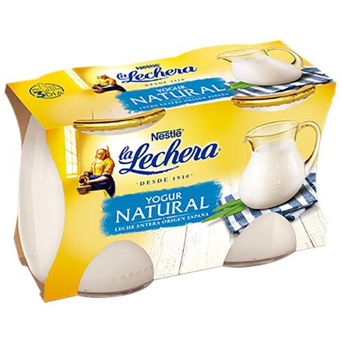 LA LECHERA Yogur cremoso natural elaborado con leche entera de vaca de origen español de Nestlé 2 x 125 g