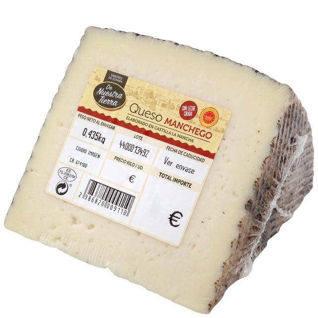 Queso de oveja Manchego curado De Nuestra Tierra cuña de 500 g aprox