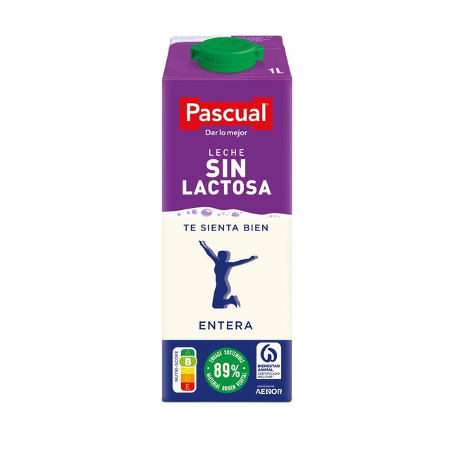 Leche entera Pascual sin lactosa brik 1 l