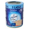 Atún claro al natural Carrefour pack de 3 latas de 104 g